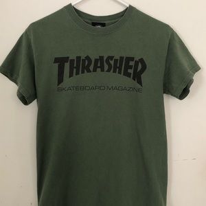 THRASHER Army Green Tee